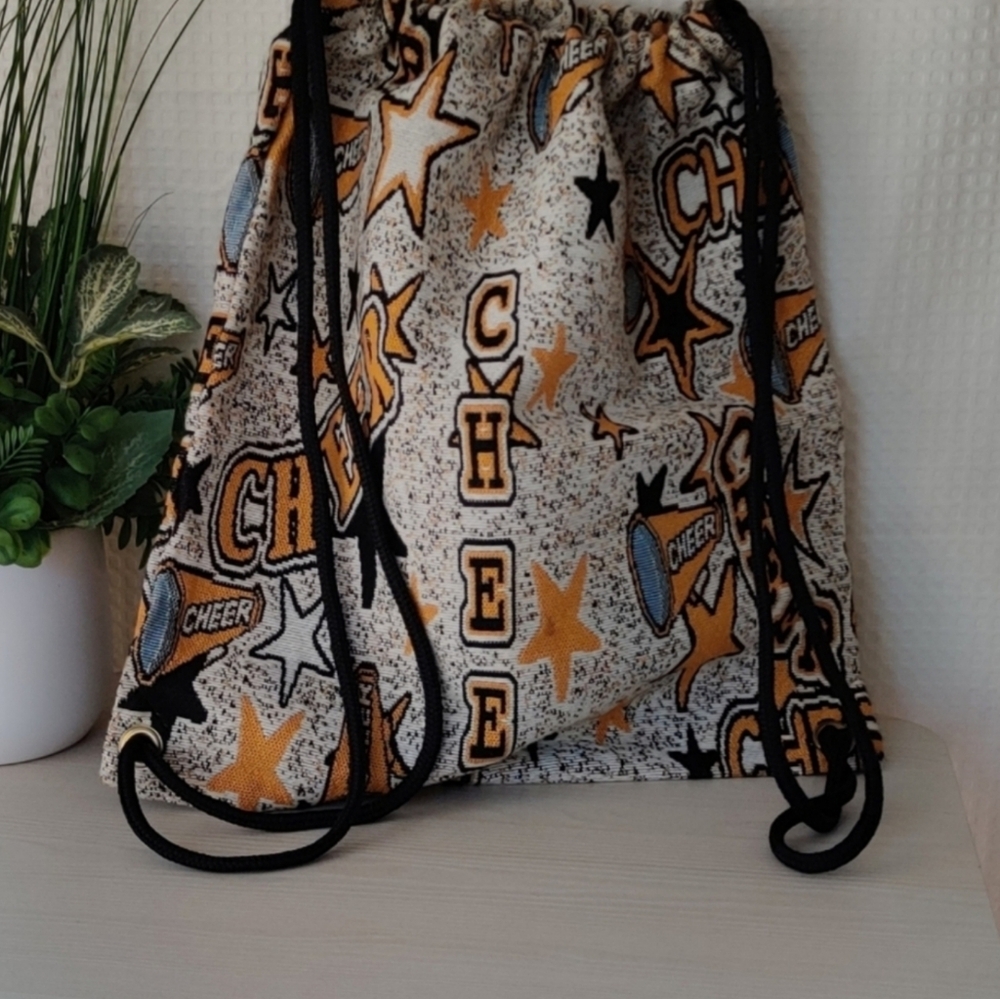 Cheerleader Tapestry Material Drawstring Backpack… - image 4